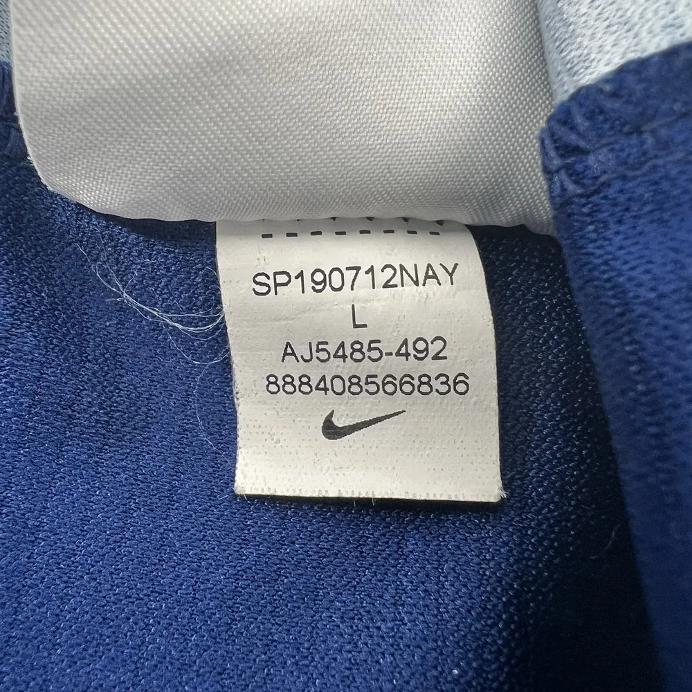 NIKE Dri-Fit Polo Shirt Men's Size L Large Blue Windowpane Performance